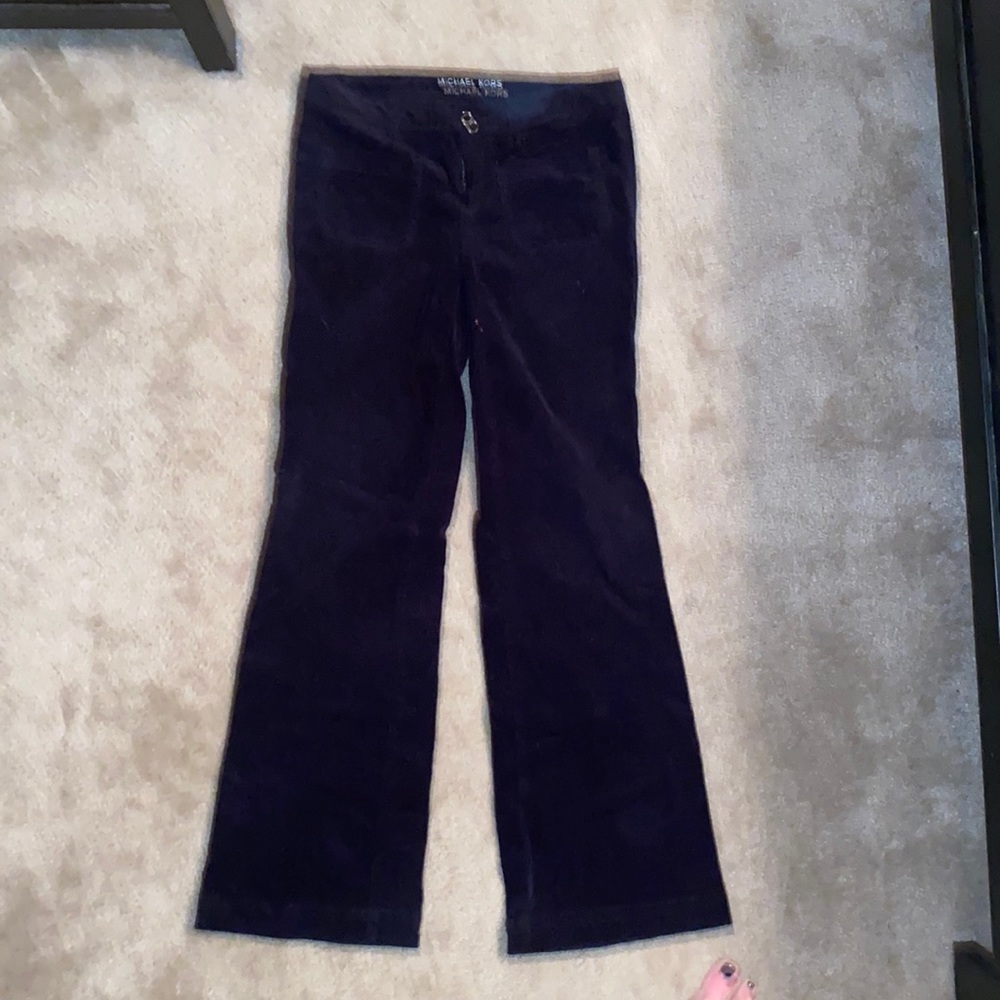 Michael Kors Navy Microchord Wideleg Pants